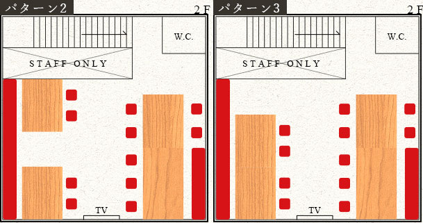 テーブル席見取り図別パターン例