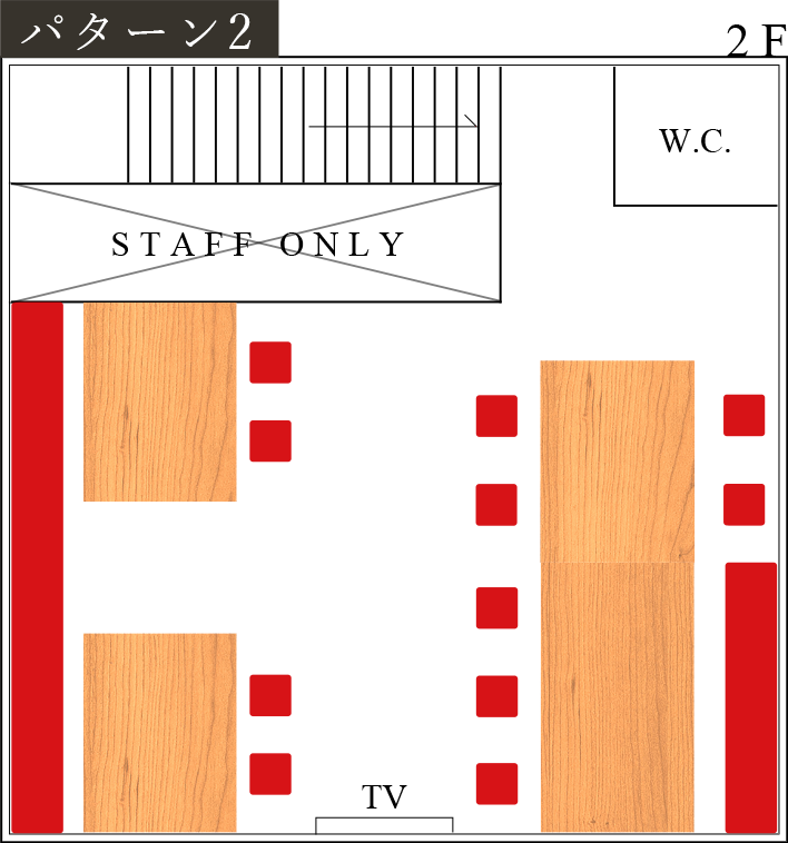 テーブル席見取り図別パターン例