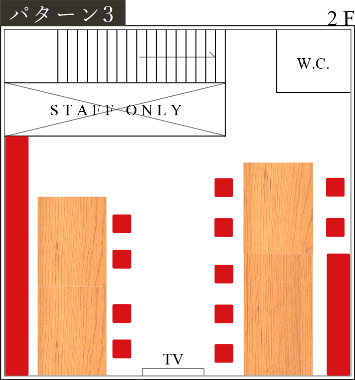 テーブル席見取り図別パターン例